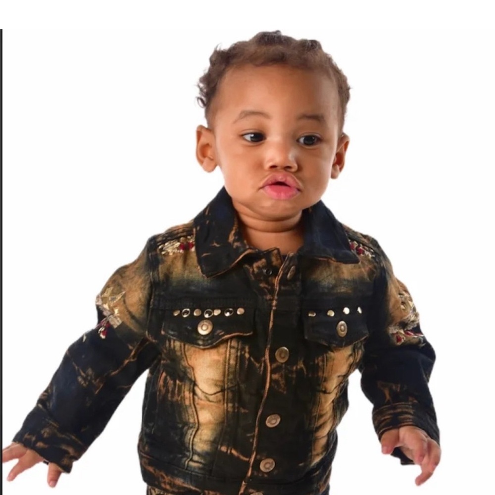 Chic Kids Jean Jacket in Black and Gold
